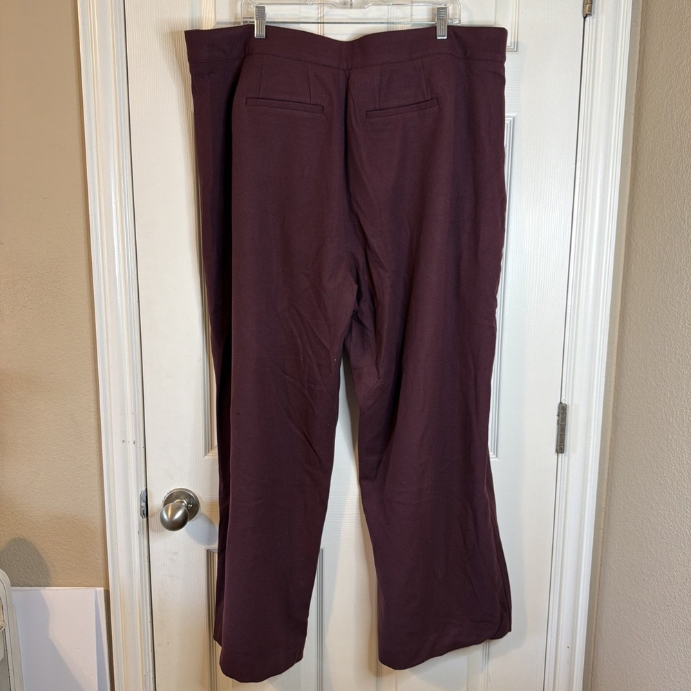 NWT Torrid Set Of 2 Women's Brushed Twill Wide Leg Pants Size 20R Maroon & Green - Picture 3 of 16